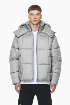 PEGADOR MARRERO PATCHWORK PUFFER JACKE BLACK ASH GREY