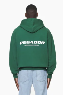 Pegador Colne Logo Oversized Sweat Jacket Green